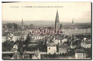 Old Postcard Vendome view D & # 39Ensemble Quartier Cavalry