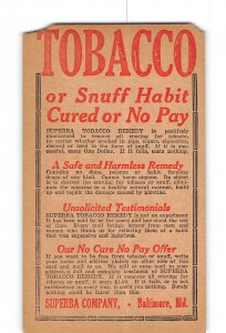 Baltimore Maryland MD Vintage Postcard Superba Co. Tobacco Remedy Advertisement