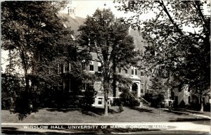 RPPC Real Photo Postcard ME Orono Winslow Hall University of Maine 1950s S72