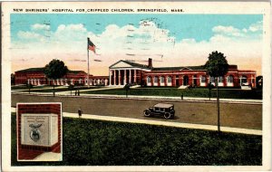 Shriner's Hospital for Crippled Children, Springfield MA c1929 Vtg Postcard F55