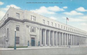 United States Post Office, Tulsa, Oklahoma, Early Linen Postcard, Unused