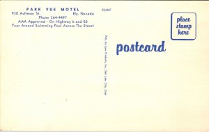 Postcard Park Vue Motel 930 Aultman Street in Ely, Nevada