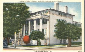 Elk's Club - Former Gen. Sheridan HQ - Winchester VA, Virginia - Linen