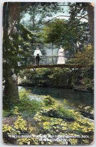 Vintage Rustic Bridge Near French Canyon Starved Rock Illinois Postcard