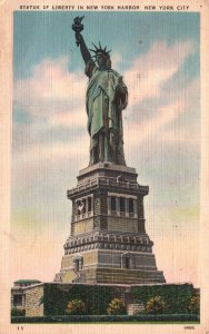 Vintage Postcard 1957 Statue Of Liberty In New York Harbor New York City NYC