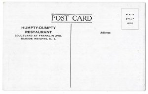 Humpty Dumpty Restaurant, Seaside Heights, New Jersey, Unused Postcard