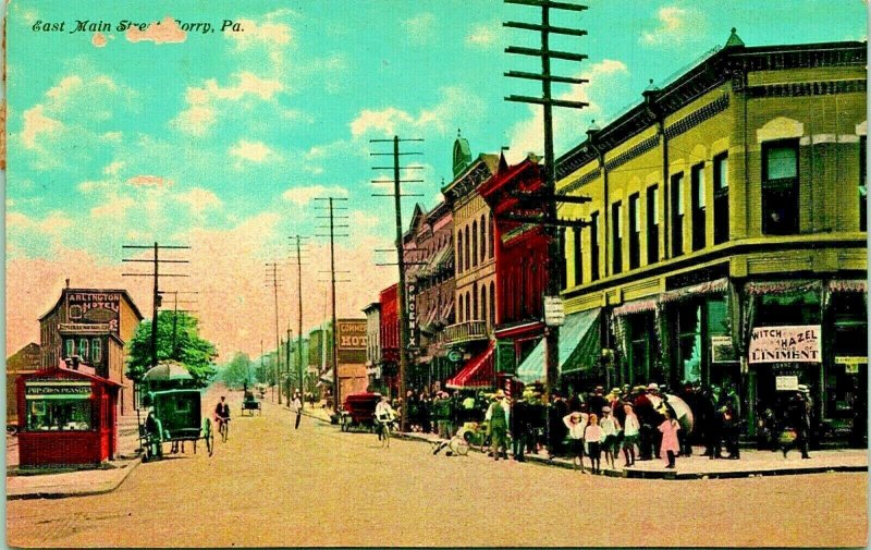 East Main Street View Corry Pennsylvania PA 1910s DB Postcard