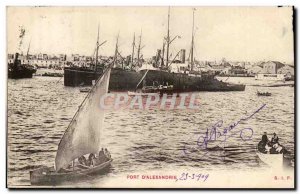 Postcard Ancient Egypt Egypt Port & # 39Alexandrie Charter Boat ship
