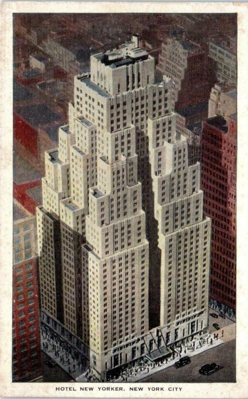 NEW YORK CITY, NY    HOTEL  NEW  YORKER   1936  Kropp  Linen   Postcard