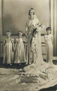 Princess Ingrid bridesmaids Astrid & Ragnhild of Norway page boy Count Gustaf 