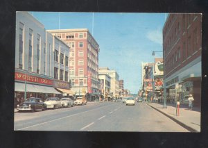 SIOUX CITY IOWA DOWNTOWN STREET SCENE OLD CARS VINTAGE POSTCARD STORES