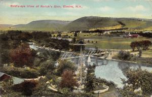 Elmira New York~Rorick's Glen Bird's Eye View Showing Bridge over River~1911 PC