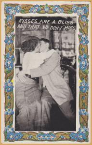 Romance-Kisses are a Bliss and that we don't Miss Man & Lady kissing 1913