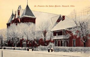 Ohio Postcard NEWARK Licking County c1910 ST FRANCIS DE SALES CHURCH Building