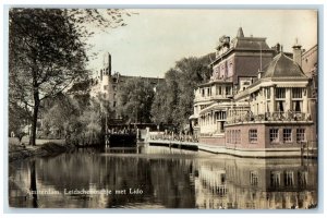 c1910 River in Leidsebosje Amsterdam Netherlands RPPC Photo Postcard