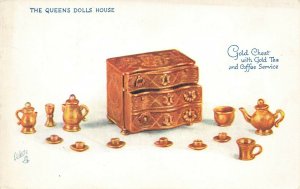 Raphael Tuck The Queen's Dolls' House Queen's Gold Chest Tea & Coffee Postcard
