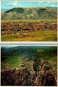 2~4X6 Postcards Gunnison, CO Colorado  BIRD'S EYE VIEW~W MOUNTAIN & BLACK CANYON