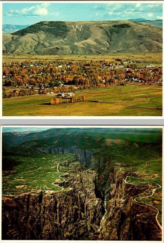 2~4X6 Postcards Gunnison, CO Colorado  BIRD'S EYE VIEW~W MOUNTAIN & BLACK CANYON