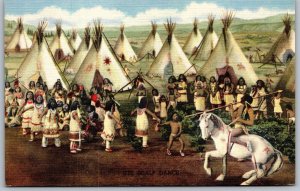 Vtg Denver Colorado CO Ute Indians Scalp Dance Diorama State Museum Postcard