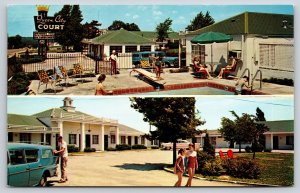 Roadside~Queen City Court Independence Missouri~Vintage Postcard