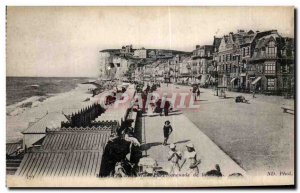 Old Postcard Mers les Bains Beach Walk