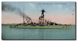 Old Postcard Boat War Toulon harbor Breastplate