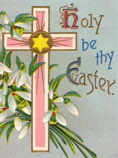 Snowdrop Galianthus Flowers Easter Greeting Vintage Postcard