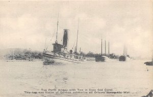 Tug Perth Amboy Towing Barges Cape Cod Canal Massachusetts postcard