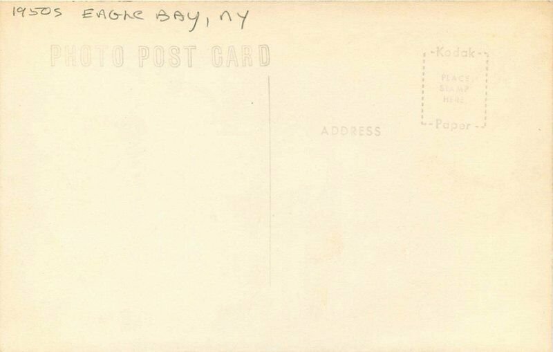 Dollar Cedar Islands Eagle Bay New York 1950s RPPC Photo Postcard 4th Lake 13070