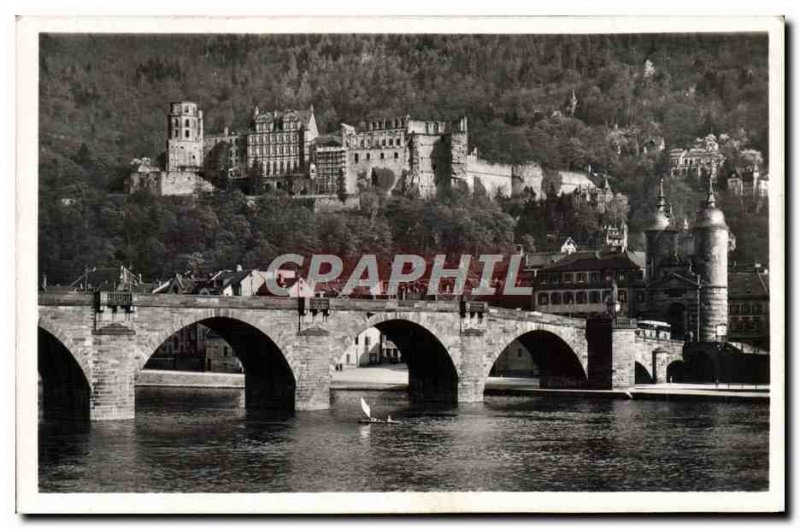 Modern Postcard Schloss Heidelberg Alte Neckarbrücke