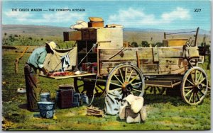 The Chunk Wagon Cowboys Kitchen Serving Plenty Of Frijoles Postcard