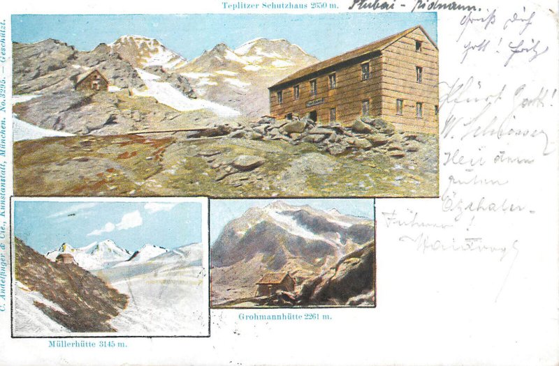Austria Mountaineering Tyrol Grohmannhutte Mullerhutte Teplizer Schutzhaus 1905