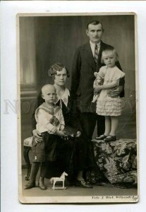 3078807 Parents w/ Kids DOLL & HORSE Toy Vintage REAL PHOTO