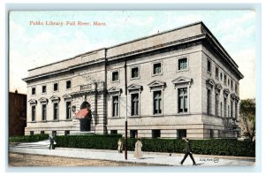 Public Library Building Fall River MA Massachusetts Postcard (AU18)