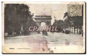 Old Postcard Paris Champs Elysees Arc de Triomphe