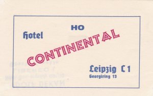 Germany Leipzig Ho Hotel International Vintage Luggage Label sk2582