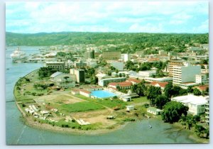 SUVA, FIJI ~ Aerial View OLYMPIC SWIMMING POOL & Development 4x6  Postcard