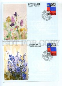 440852 Liechtenstein 1987 postal card P/ stationery Eberle still lifes flowers