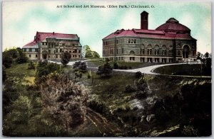 Cincinnati Ohio OH, Eden Park, Art School and Art Museum, Vintage Postcard