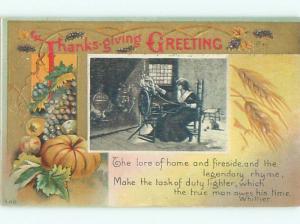 Divided-Back THANKSGIVING SCENE Great Postcard AA0530