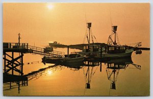 Fishing Boats At Sunrise Along The Maine Coast A Jim McElholm Photo Postcard