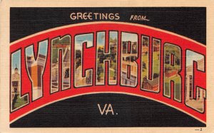 Lynchburg, Virginia, Greetings From Lynchburg,  Large Letters, AA370-25