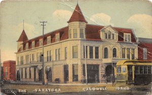 J51/ Caldwell Idaho Postcard c1910 The Saratoga Hotel Building  10