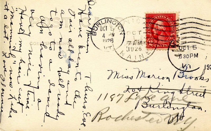 ME - Camden. Aerial View circa 1926     RPPC