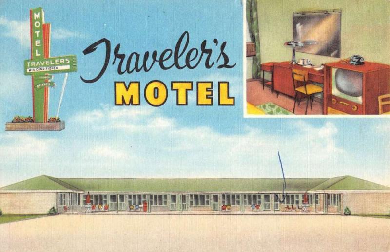 travelers motel corning arkansas L4447 antique postcard