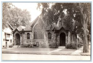 Cedar Falls IA RPPC Photo Postcard Congregational Church c1940's Vintage