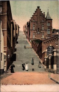 Belgium Liege La Montagne de Bueren Vintage Postcard C097