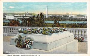 ARLINGTON, VA Virginia    TOMB OF UNKNOWN SOLDER   Military    c1920's Postcard