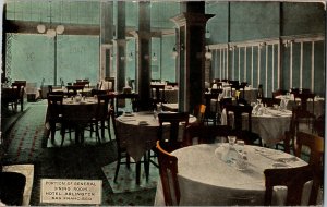 Dining Room at Hotel Arlington, San Francisco CA c1915 Vintage Postcard I53