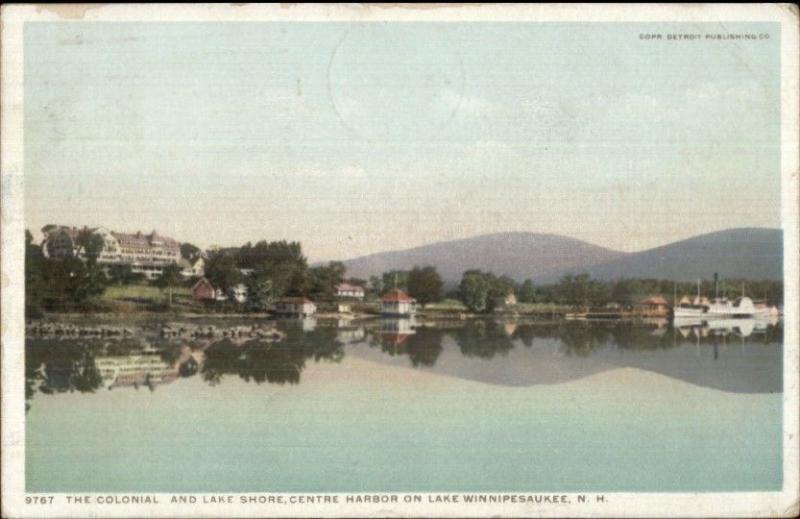 Lake Winnipesaukee NH Centre Harbor Lake Shore Detroit Publishing Postcard